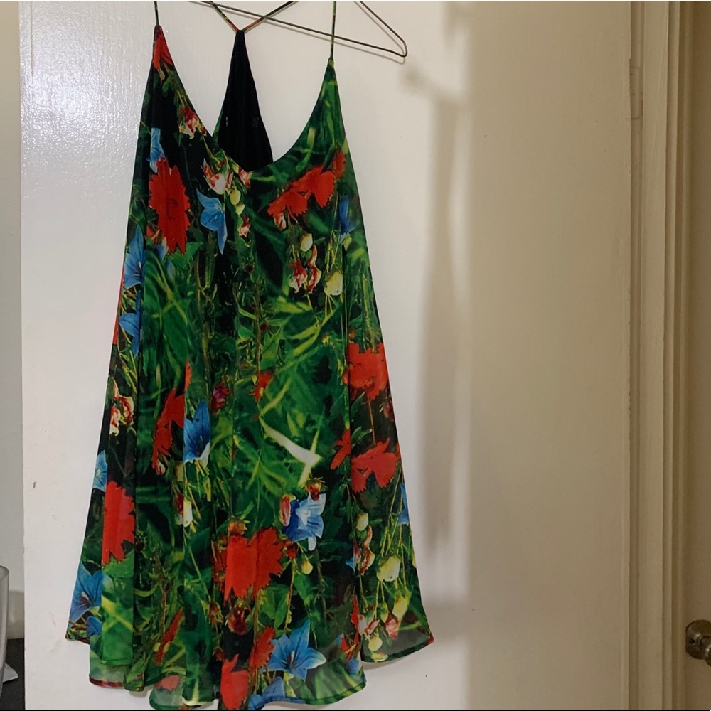Hibiscus dress with spaghetti straps